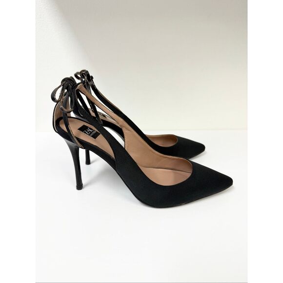 Zac Zac Posen Women's Veronique Textured Fabric Leather Bow Pumps Pointed Toe 8 - Picture 4 of 7